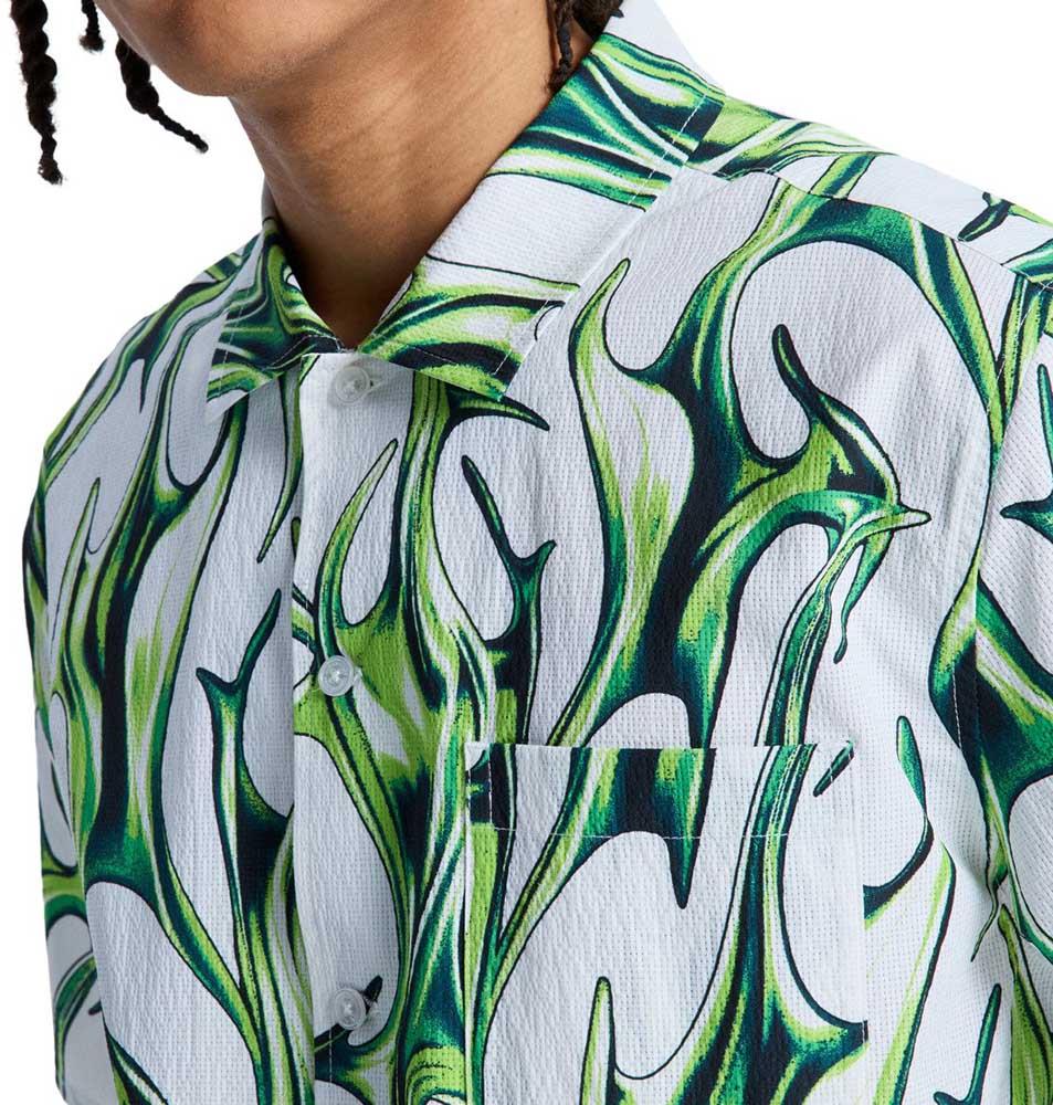DC Full On Resort Shirt Liquid Fuego White