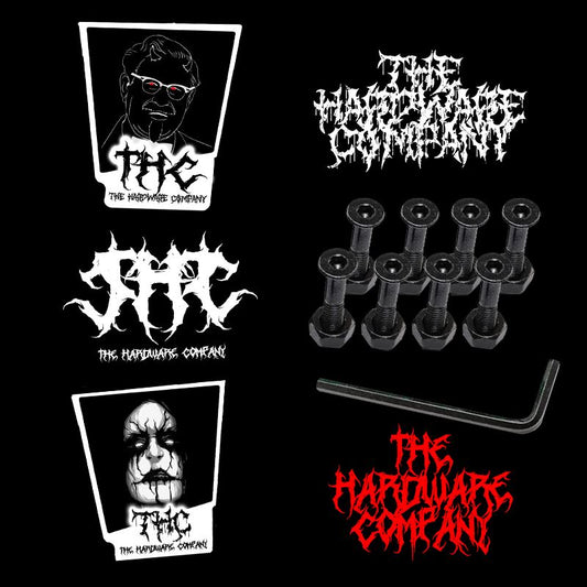 The Hardware Company THC Black Metal Skateboard Nuts & Bolts 1" Stickers