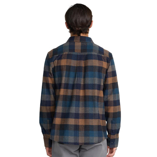 RVCA Dayshift Blanket Flannel Long Sleeve Shirt Pirate Black