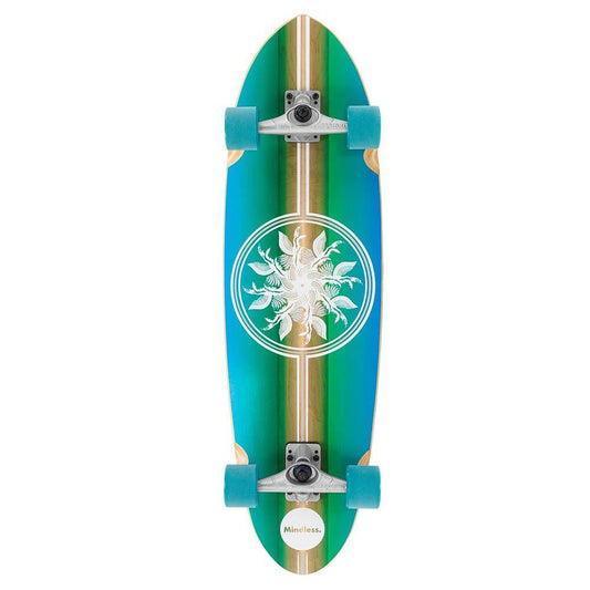 Mindless Wake Surf Skate Complete Skateboard Blue 35 x 10''