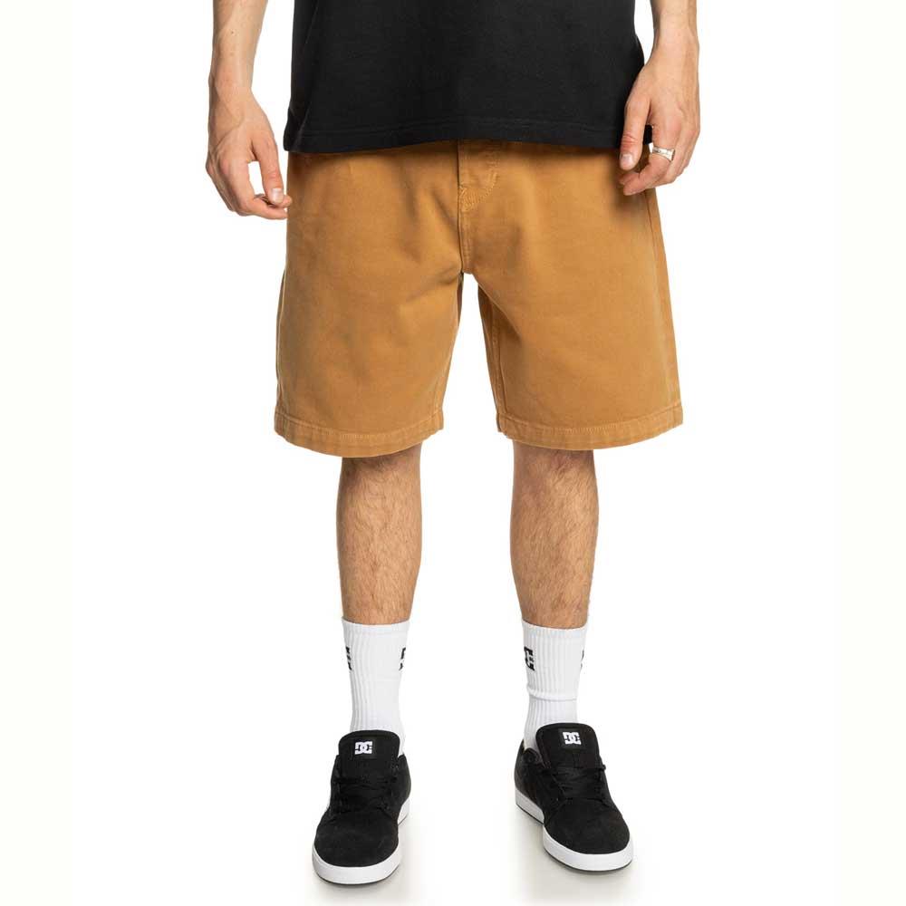 DC Shoe Co Worker Baggy Denim Shorts Chipmunk Overdye Orange