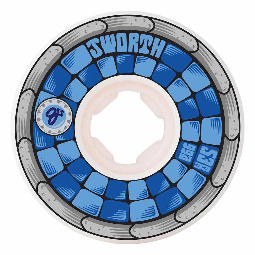 OJ Elite Hardline Skateboard Wheels John Worthington Pool Tile 99a Blue 53mm