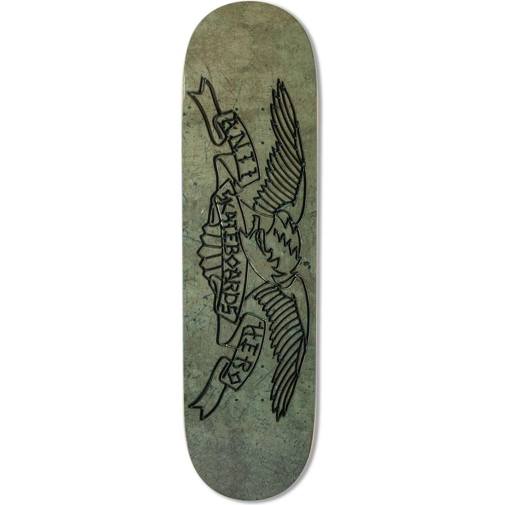 Anti Hero Treasure Island Eagle Skateboard Deck Short Grey 8.5"