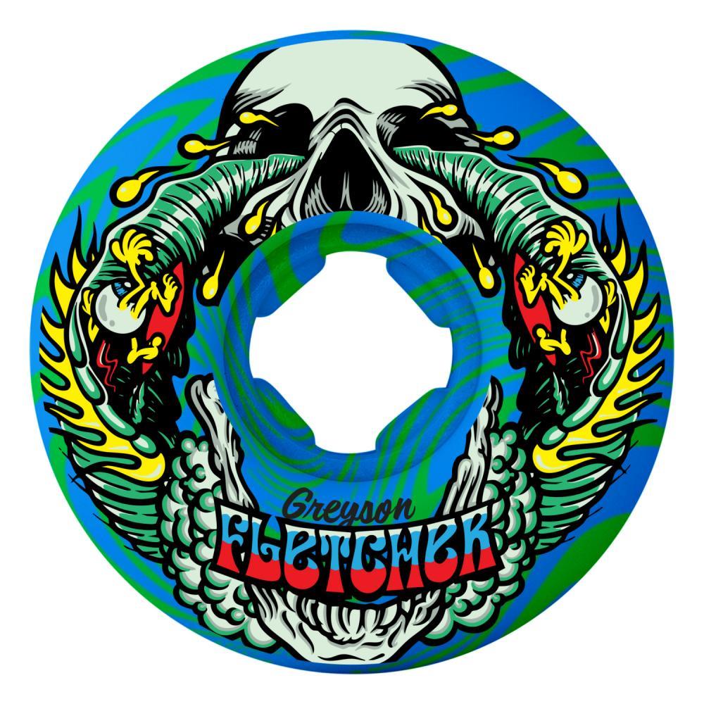 SlimeBalls Skateboard Wheels Fletcher Guest Chubbies 99a Green Blue Swirl 54mm