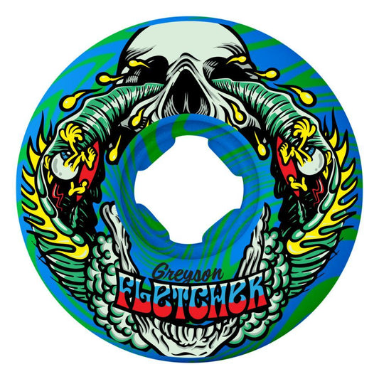 SlimeBalls Skateboard Wheels Fletcher Guest Chubbies 99a Green Blue Swirl 54mm
