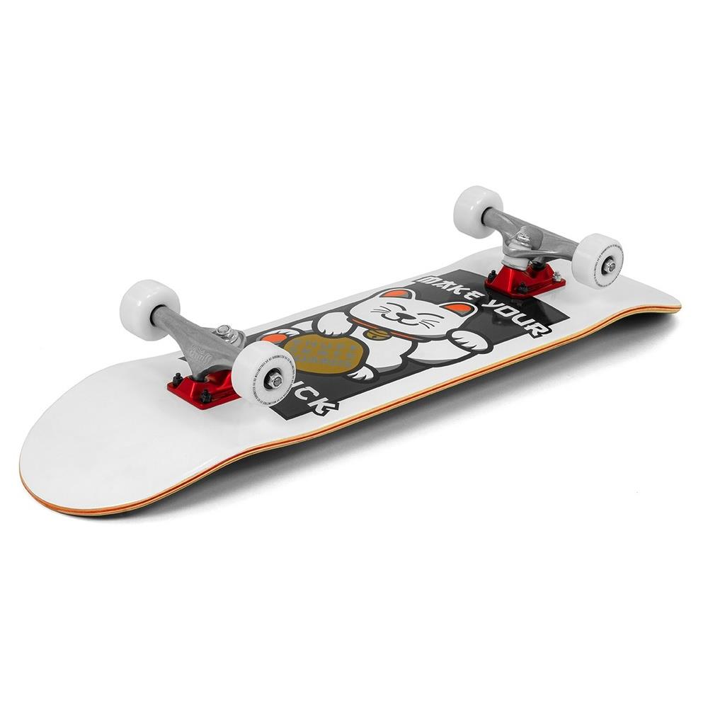 Enuff Lucky Cat Complete Skateboard 92A Medium Wheels White 8"