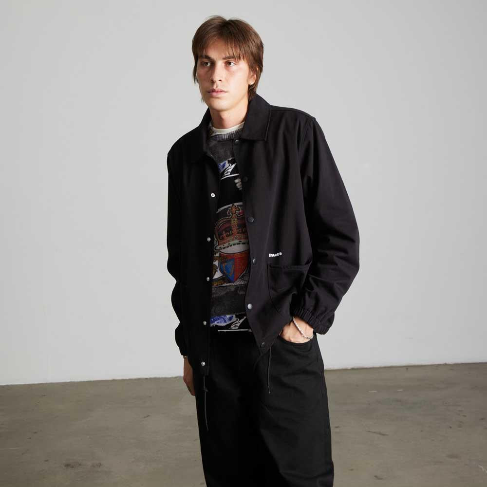 Huf 89 Twill Coaches Jacket Black White
