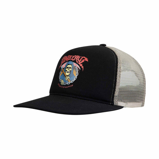 Santa Cruz Out Of Time Meshback Cap Black Stone Grey One Size