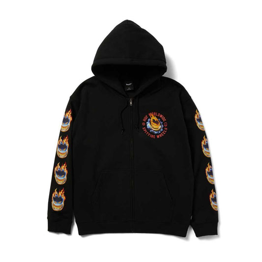 HUF X Spitfire Chrome Head FZ Hoodie Black