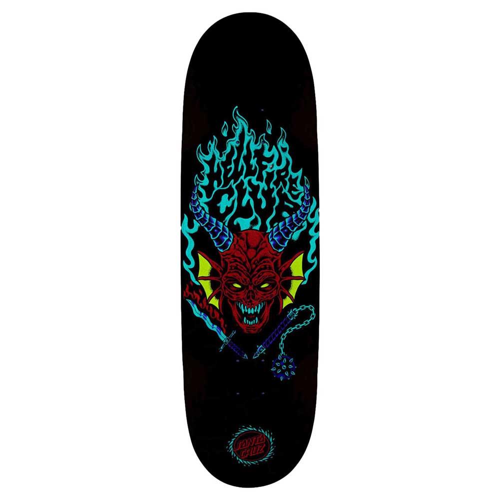 Santa Cruz X Stranger Things Hellfire Flame Skateboard Deck Black Red 9"
