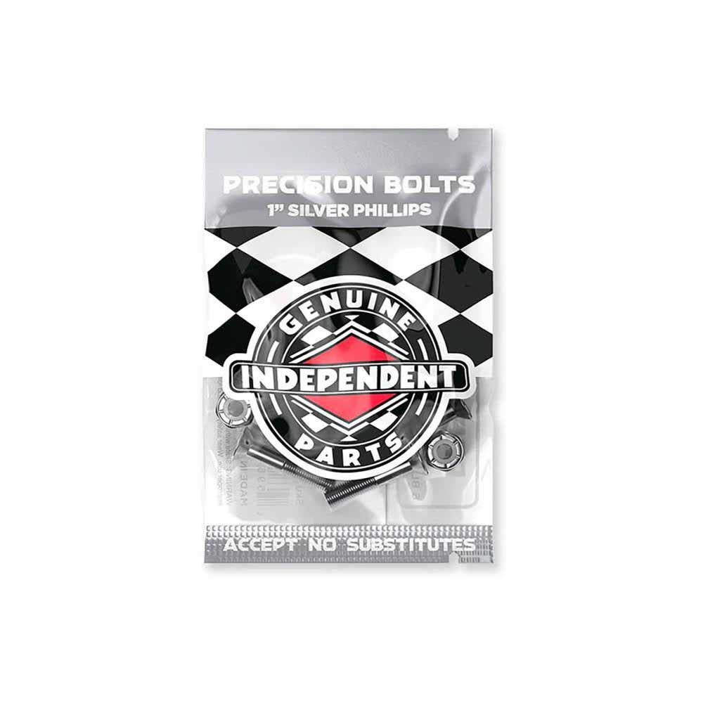 Independent Indy Skateboard Bolts Phillips Hardware Black/Silver 1"
