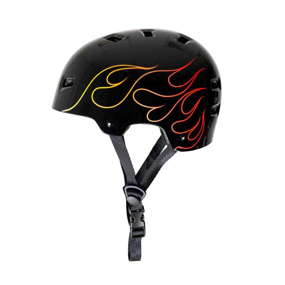 Bullet Graphic Helmet T35 Flame Youth 49-54cm Gloss Black