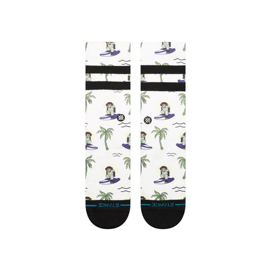 Stance Socks Surfin Monkey Crew White Large