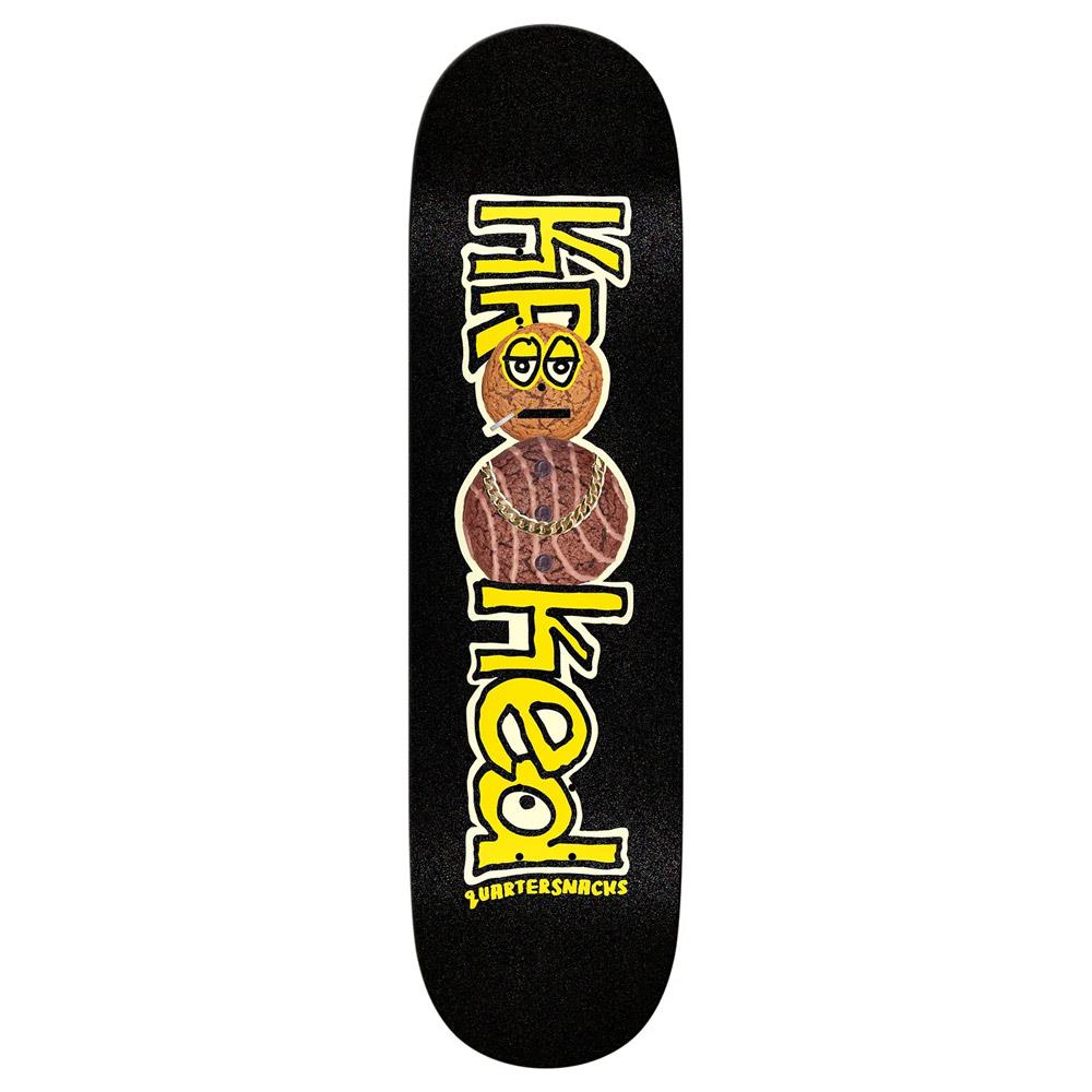 Krooked X Quarter Snacks Snackman Black Skateboard Deck 8.5"