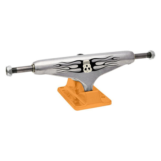 Indy Independent Stage 11 Skateboard Trucks Pair Pro Elijah Berle Skull Silver/Orange 159 mm