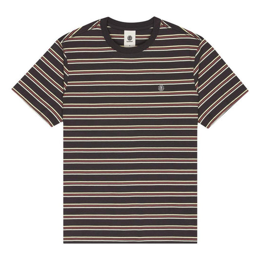 Element Icon Embroidery T-Shirt Off Black Washed Stripes