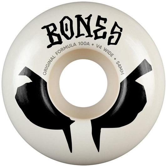 BONES Skateboard Wheels OG Formula 54mm 100A V4 Wide White SP26