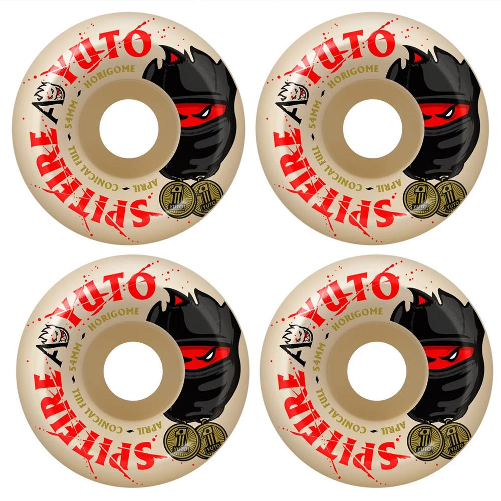 Spitfire x April Formula 4 Yuto Conical Full 54mm Skateboard Wheels Natural 99a