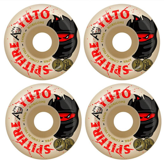 Spitfire x April Formula 4 Yuto Conical Full 54mm Skateboard Wheels Natural 99a