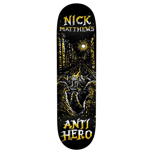 Anti Hero Skateboards Matthews Fireside Skateboard Deck Black 8.5"