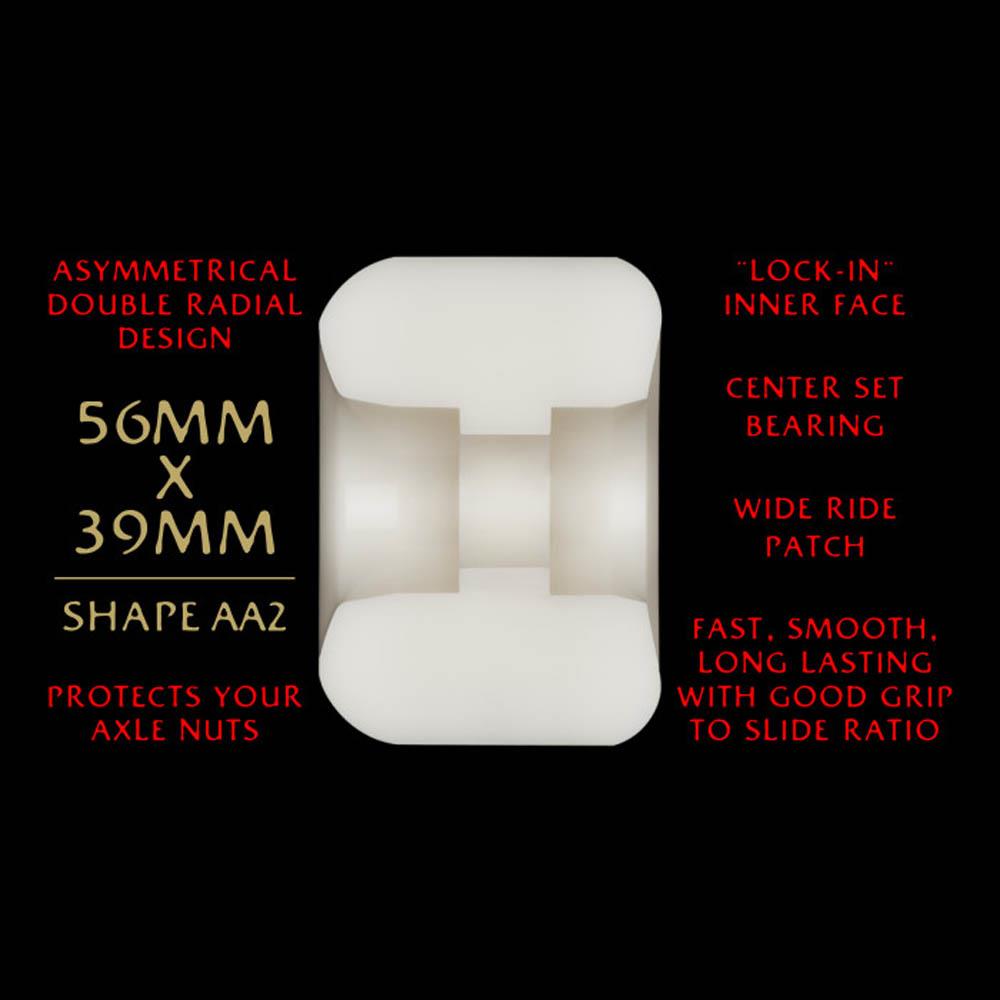 Powell Peralta Dragon Formula Skateboard Wheels Nano Rat • 56mm x 39mm 93A AA2 Off White Red