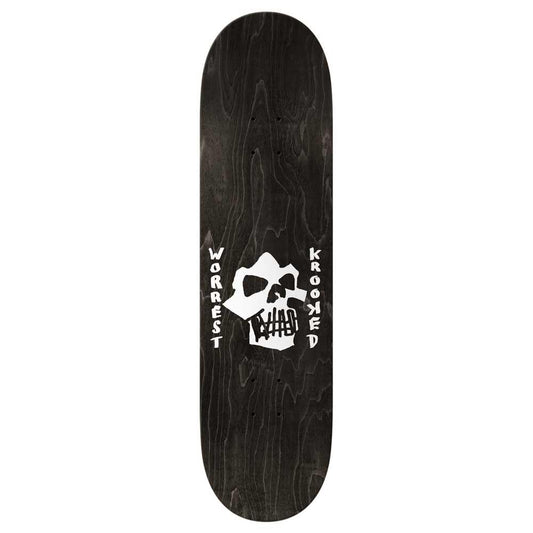 Krooked Skateboards Worrest Skulls And Bolts Skateboard Deck Twin Tail Slick Green 8.3"
