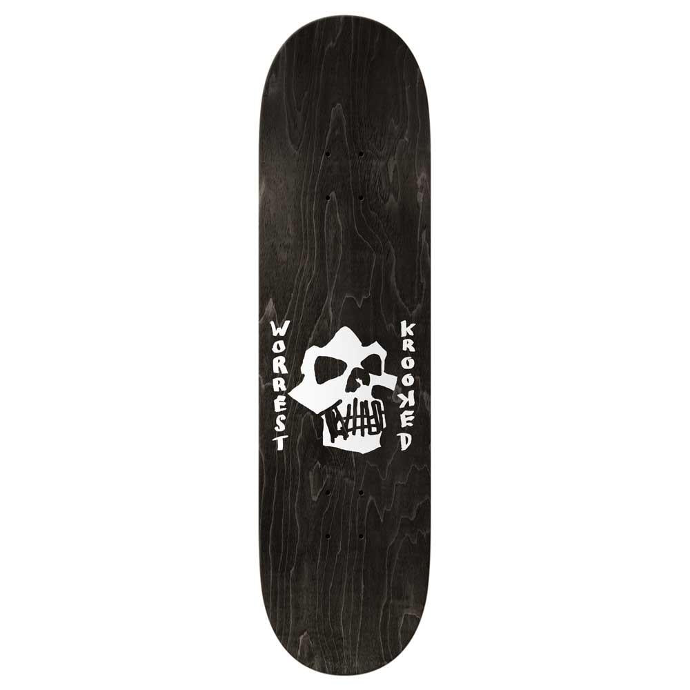 Krooked Skateboards Worrest Skulls And Bolts Skateboard Deck Twin Tail Slick Green 8.3"