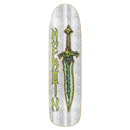 Heroin Skateboards Sword Team Silver Foil Skateboard Deck 8.88”