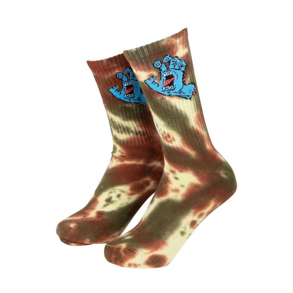 Santa Cruz Screaming Hand Tie Dye Sock Green Glow 8-11