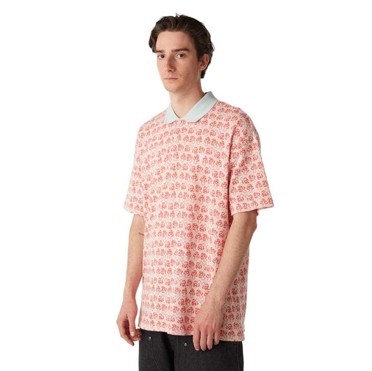 Huf Microdose Knit Short Sleeve Polo Shirt Red Blue