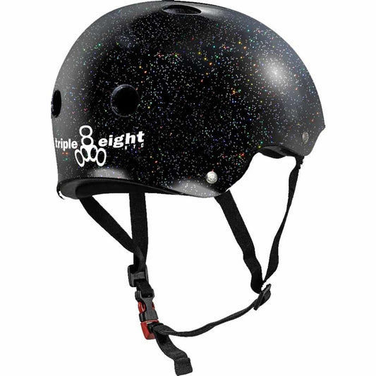 Triple 8 Sweatsaver Cert Skateboard Helmet Glitter Black