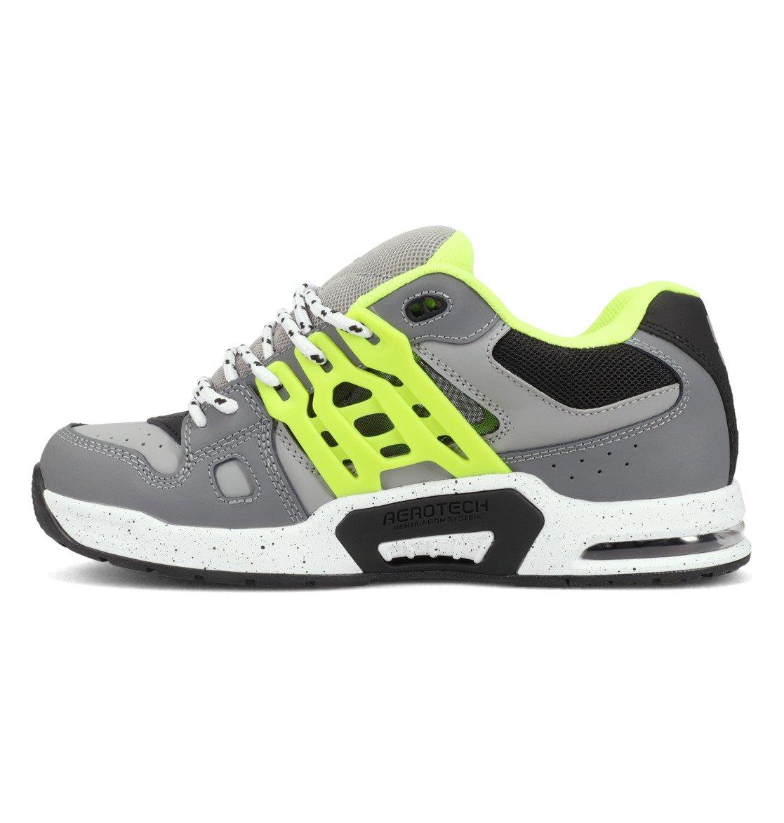 DC AT-2 Grey Black Lime Leather Skate Shoes
