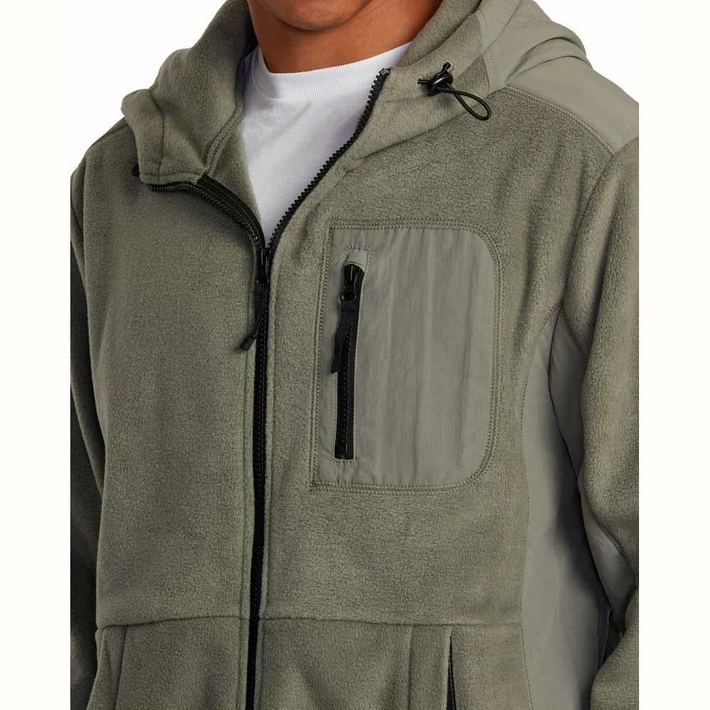 RVCA Block Hooded Zip Fleece Green Sage Leaf