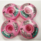 Snot Wheels Franky Skulls Pink Swirl Skateboard Wheels Classic 53mm 99A