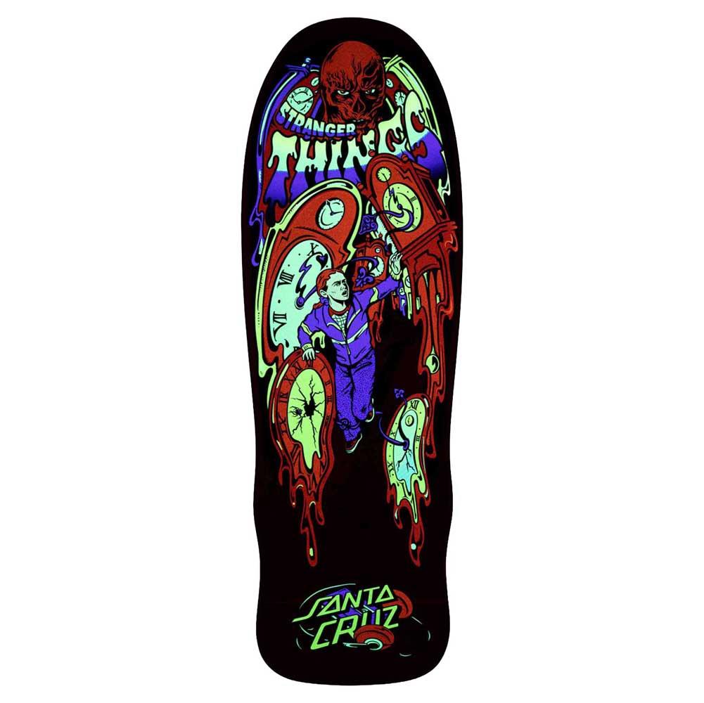 Santa Cruz X Stranger Things Melting Clock Skateboard Deck Red 9.7"