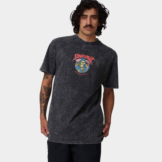 Santa Cruz Out Of Time Front T-Shirt Black Acid Wash