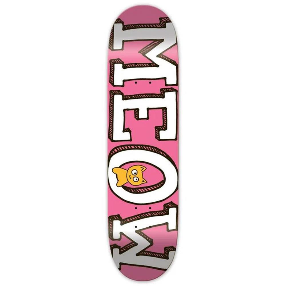 Meow Logo Skateboard Deck Pink 7.75"