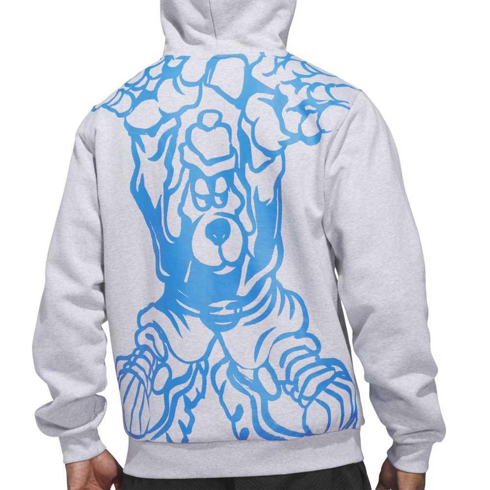 Adidas Skateboarding Kogan Zip Up Hooded Sweatshirt Light Grey Heather Blue