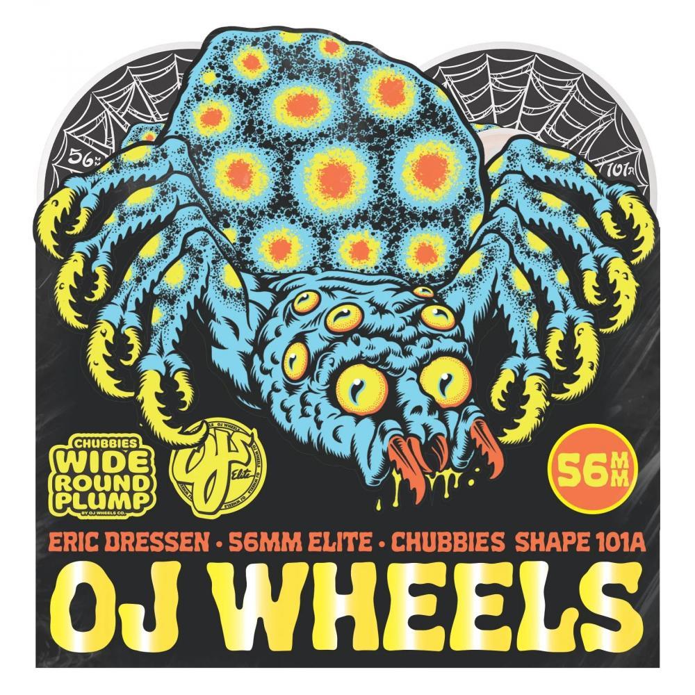 OJ Elite Skateboard Wheels Dressen Spider Chubbies 101a White 56mm