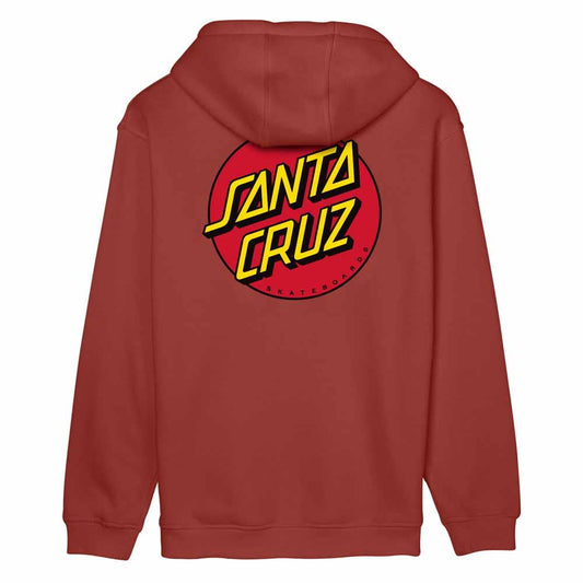 Santa Cruz Hooded Sweatshirt Classic Dot Chest Dark Rust