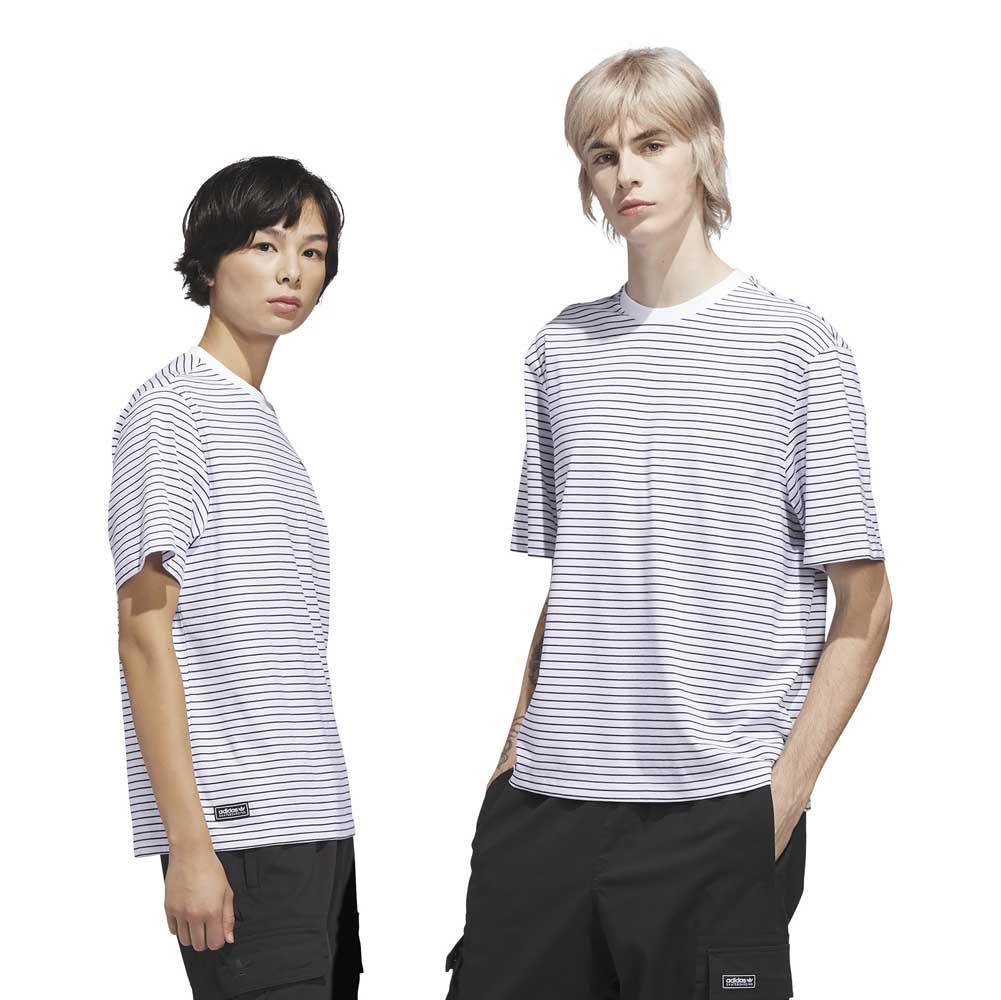 Adidas Skateboarding Yarn Dye T-shirt White Dark Blue