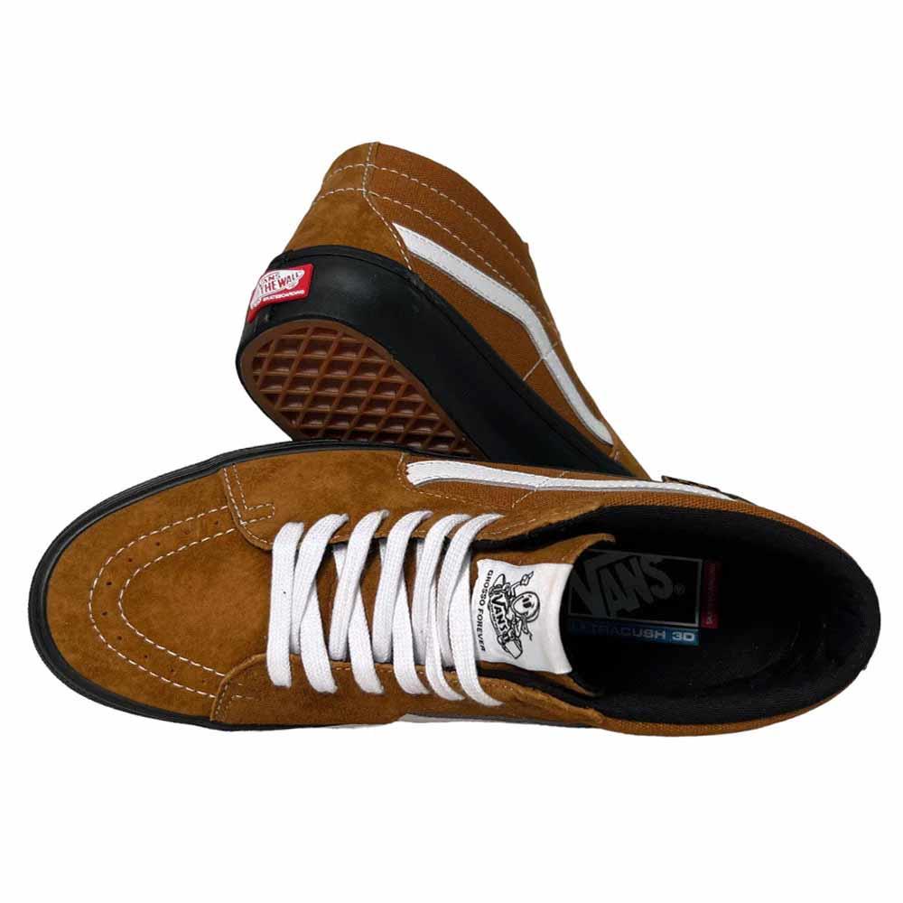 High top vans 2024 black and brown