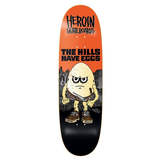 Heroin Skateboards Hills Have Eggs Skateboard Deck 9.5”