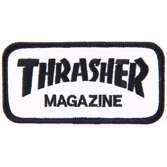 Thrasher Magazine Logo White Black Patch 4"