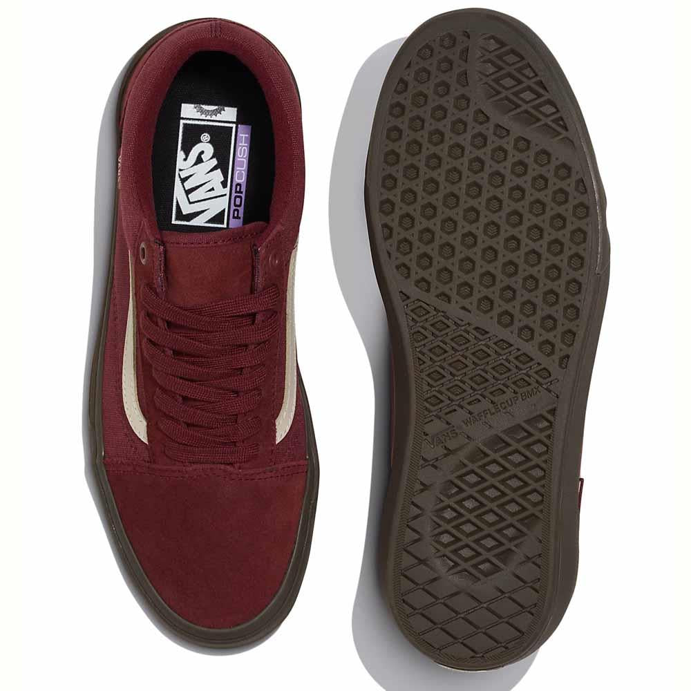 Vans Unisex Old Skool good Burgundy Moto Leather Skateboarding Shoes Size M6/W7.5