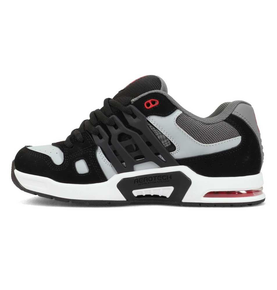 DC AT-2 Black Grey Red Leather Skate Shoes