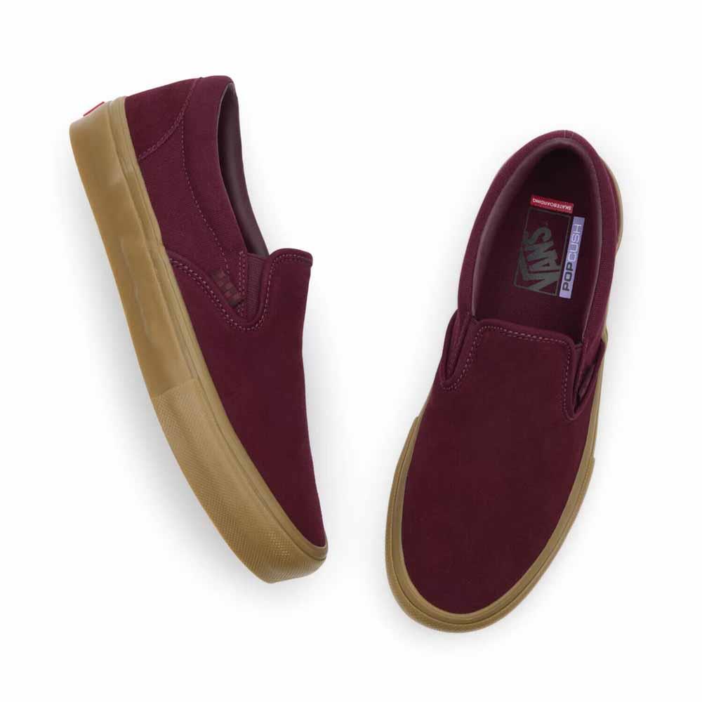 Burgundy slip online on vans