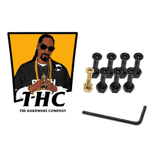 The Hardware Company THC Snoop Gold Skateboard Nuts & Bolts 1" Allen Key & Sticker