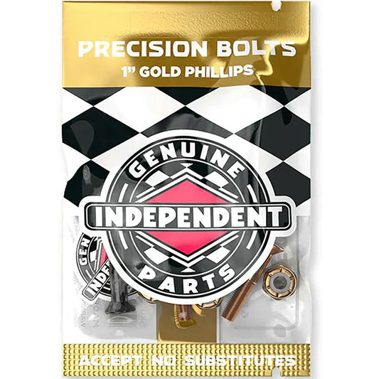 Indy Independent Skateboard Truck Bolts Phillips 6 x Black 2 x Gold 1" Gold Nuts