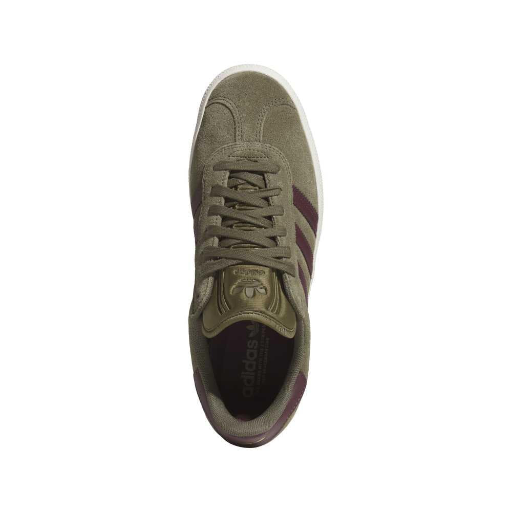 Adidas Skateboarding Gazelle Adv Olive Strata Maroon Chalk White